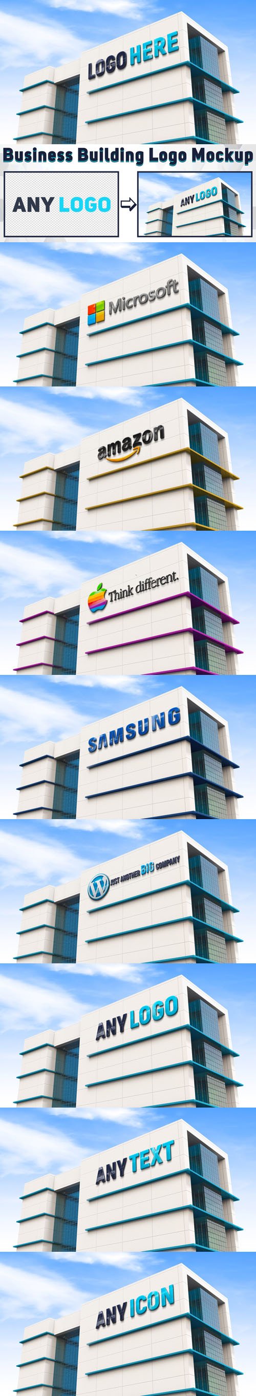 Building Logo With Realistic Quality Render - PSD Mockup Template
