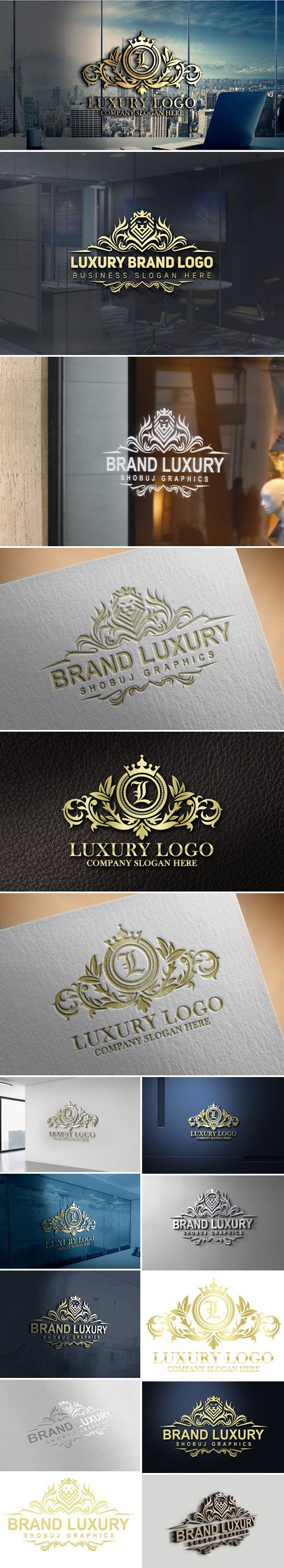 Modern Luxury Brand Logo Design PSD Mockups Templates