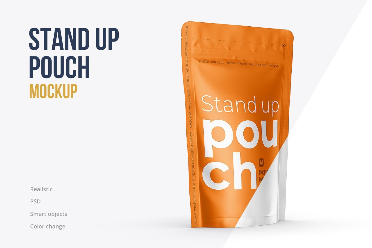 Download Download CreativeMarket - Stand Up Pouch Mockup Half Side view 5150278 - SoftArchive