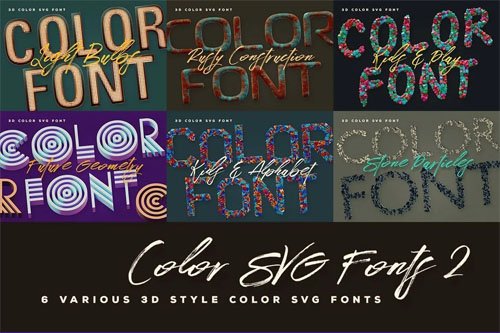 6 Color SVG Fonts Vol.2