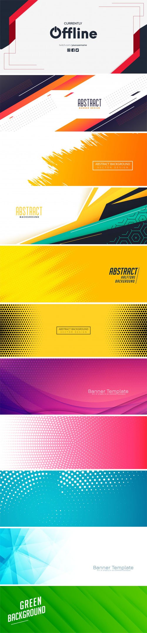 11 Abstract Banners Vector Templates