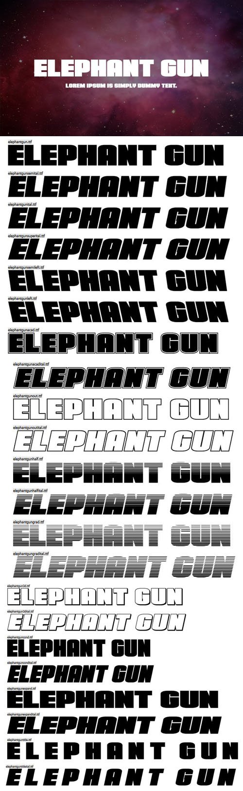 Elephant Gun San Serif Font Family [22-Weights]