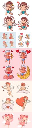 St. Valentine's day romantic cartoon cupid collection 5