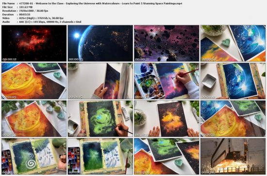 Exploring the Universe with Watercolours - Learn to Paint 5 Stunning Space Paintings