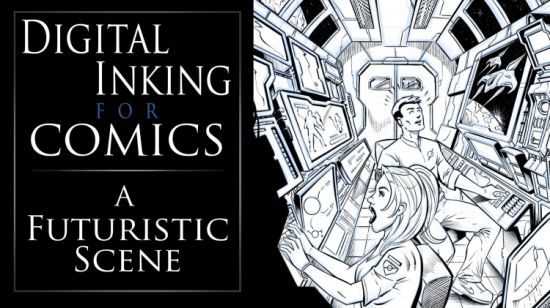 Digital Inking for Comics - A Futuristic Scene Digital Inking for Comics - A Futuristic Scene