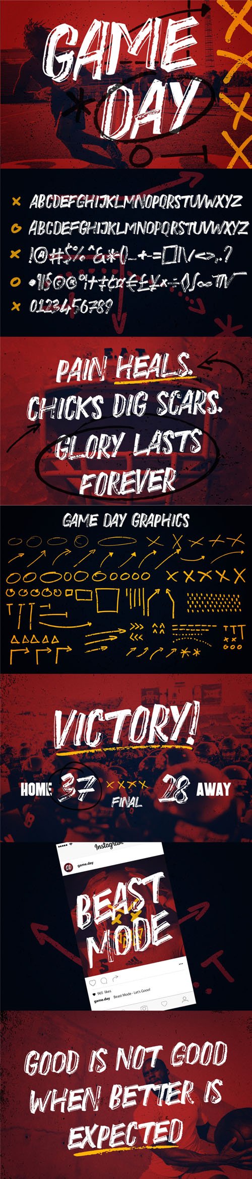 Game Day - A Sports Themed Hand Drawn Font
