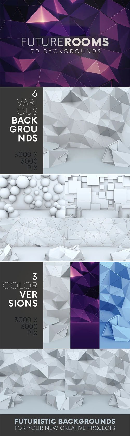 Futuristic Rooms 3D Backgrounds