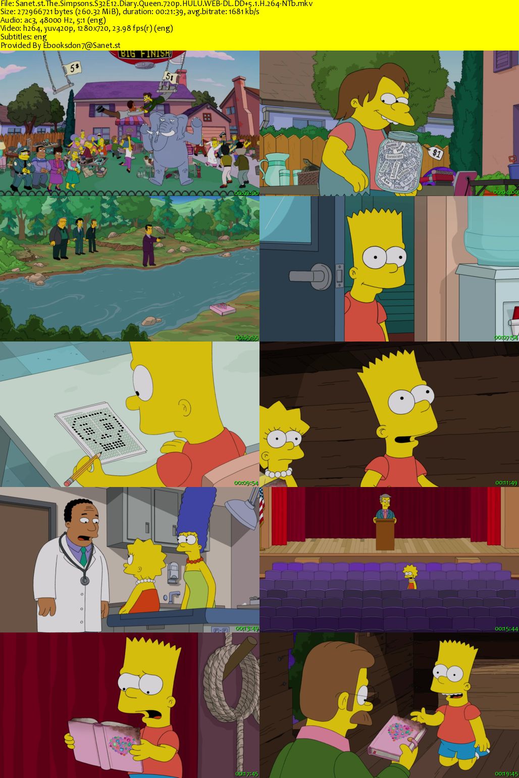 The Simpsons S32E12 Diary Queen 720p HULU WEB-DL DD5.1 H264-NTb ...