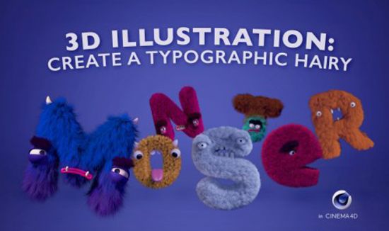 3D illustration Create a Typographic 3D hairy monster in Cinema 4D 3D illustration Create a Typographic 3D hairy monster in Cinema 4D