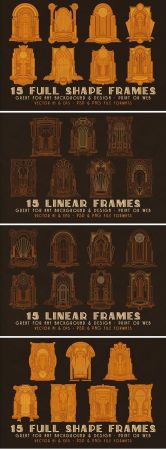 DesignOptimal 30 ArtDeco Line Shape Frames