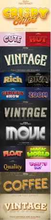 Editable font and 3d effect text design collection illustration 33