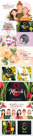 Happy Women's Day March 8 design illustrations 8