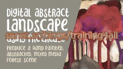 Digital Abstract Stylized Landscape Painting in Procreate