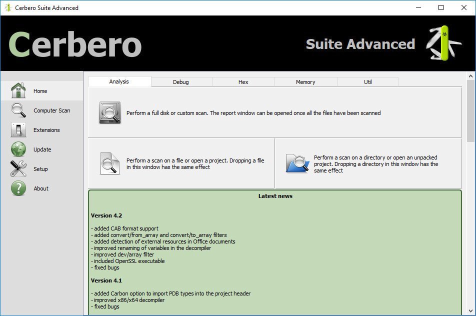for windows download Cerbero Suite Advanced 6.5.1