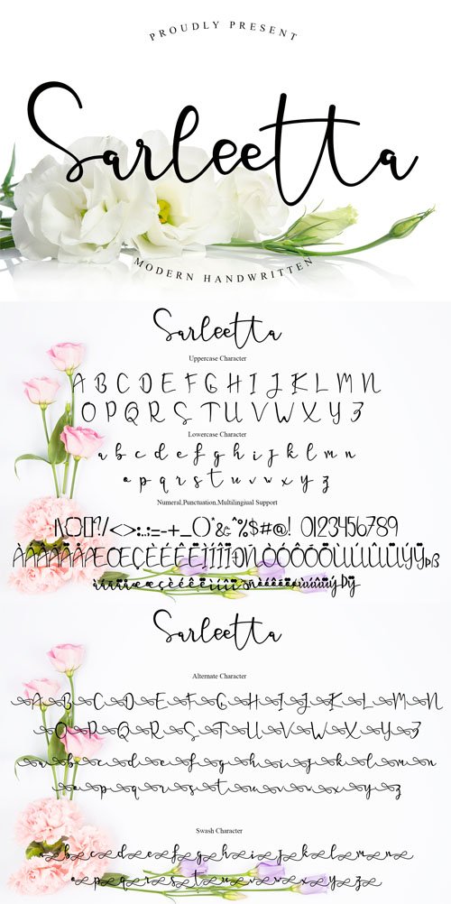 Sarleetta - Modern Handwritten Script Font