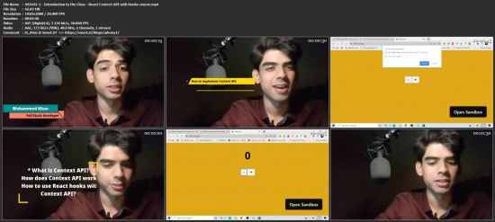 React Context API with Hooks course