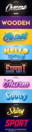Editable font and 3d effect text design collection illustration 35