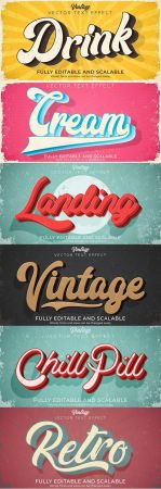 Editable font and 3d effect text design collection illustration 37