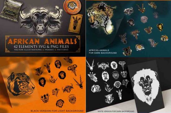 African Animals Illustrations SVG &amp; PNG