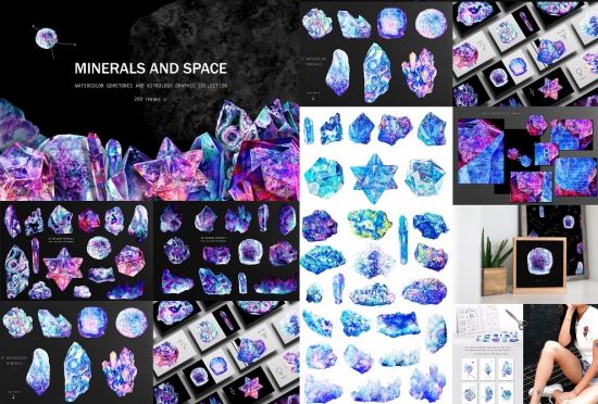 Minerals and space. Astrology set - 3719053
