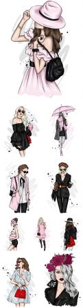 Beautiful girl in stylish clothes with fashion accessories