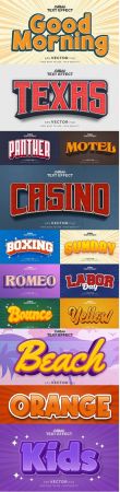 Editable font and 3d effect text design collection illustration 46