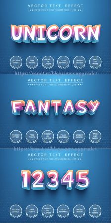 Magic unicorn rainbow - editable text effect