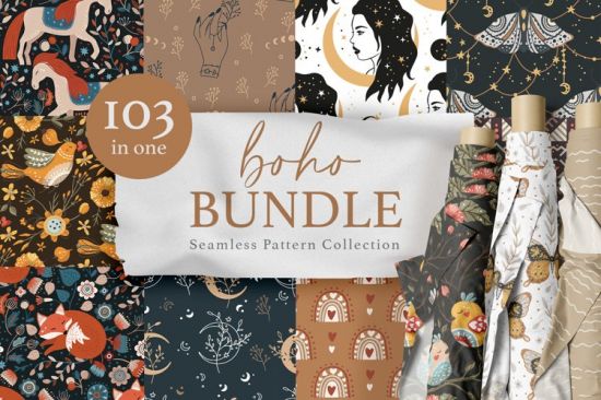 Seamless boho pattern bundle - 1279722