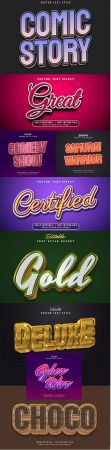 Editable font and 3d effect text design collection illustration 56