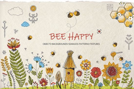 Honey Bee Vector Clipart Set - 5995202