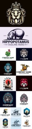 Mascot emblem and brand name logos design 8