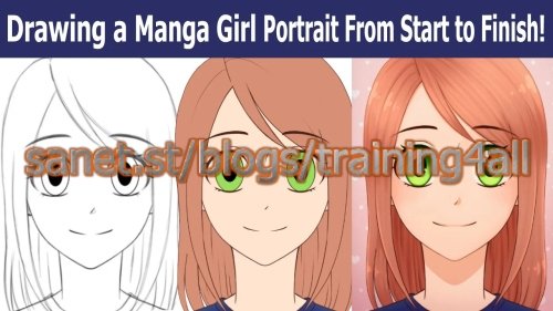 Drawing a Manga Girl Portrait From Start to Finish in ibis Paint X