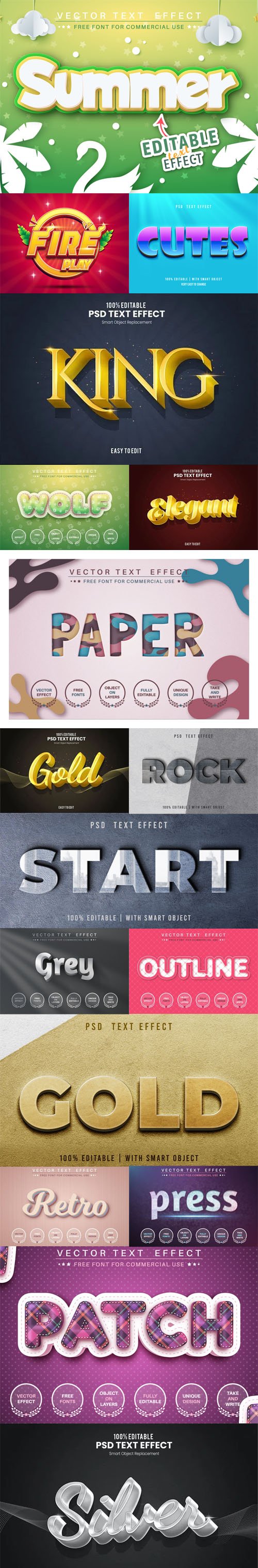 Text Effects Pack for Adobe Photoshop (PSD) & Illustrator (Ai-EPS)