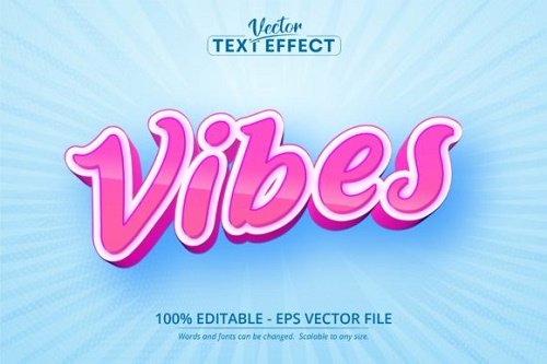 Vibes Text, Cartoon Style Text Effect