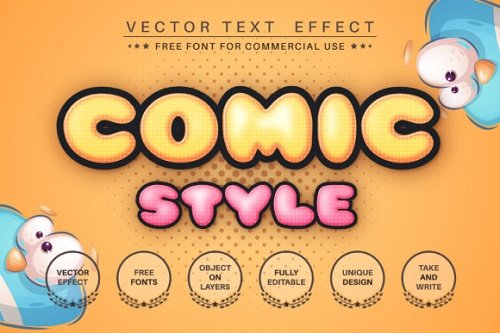 Humor comic - editable text effect font style