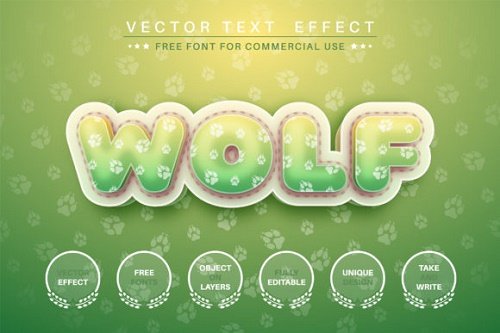 Wolf - editable text effect, font style