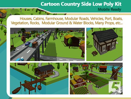 Unity Asset - Big Exterior Cartoon Pack - Happy Cartoon Village v2.1