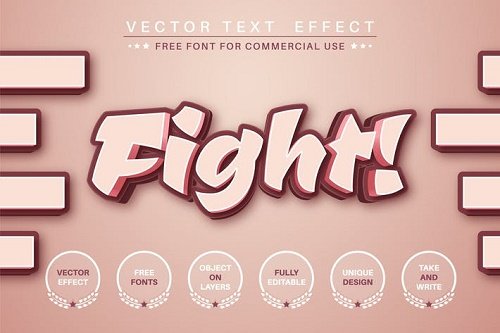 Fight - editable text effect, font style