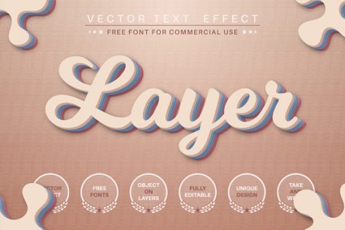 Layers - editable text effect, font style