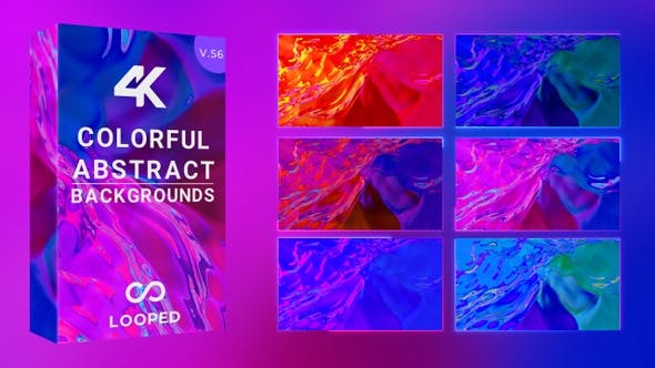 Videohive - Dark Glowing Liquid Loop Pack 30890296