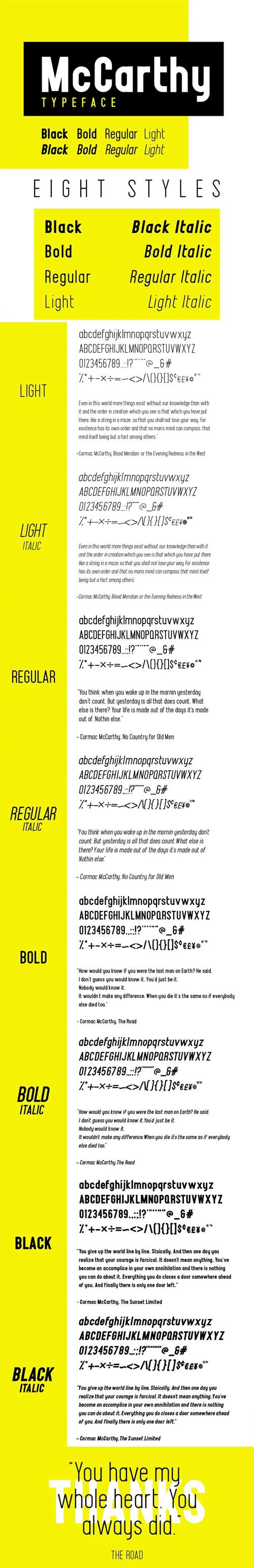 McCarthy Sans Serif Typeface [8-Weights]