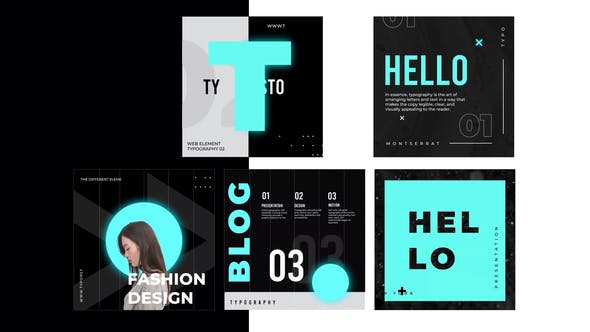 Videohive - Typography black white post instagram 31370702