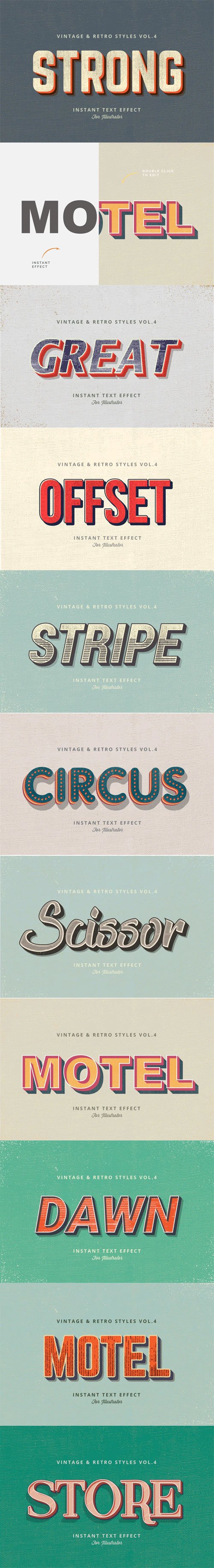 Vintage and Retro Graphic Styles Vol.4 for Adobe Illustrator
