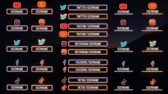 Videohive - Energetic Neon Social Media Lower Third 31385377