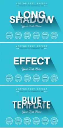 Long shadow - editable text effect, font style