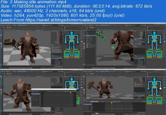 The Dwarf Warrior II: from rigging to animation and engine