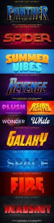Editable font and 3d effect text design collection illustration 65