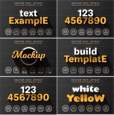 Build template - editable text effect, font style
