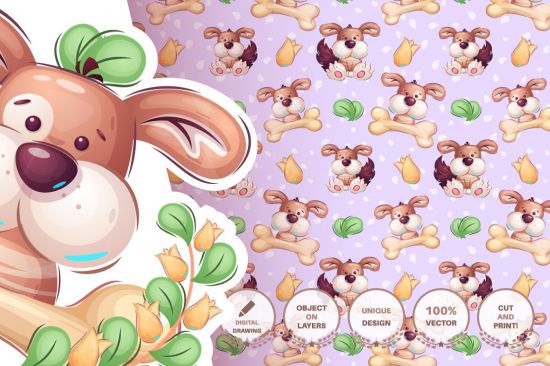 Cartoon character adorable puppy 6115441