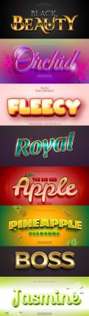 Editable font and 3d effect text design collection illustration 72